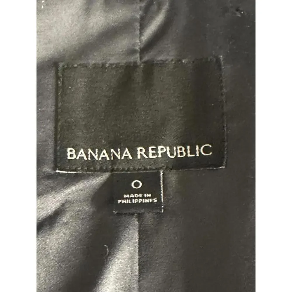 Banana Republic classic corpcore heather grey wool single-breasted blazer Size 0